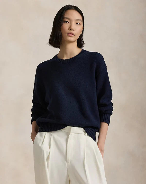 Rundhals-Pullover aus Baumwolle