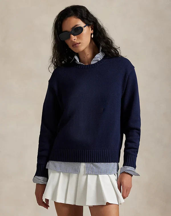 Rundhals-Pullover aus Baumwolle